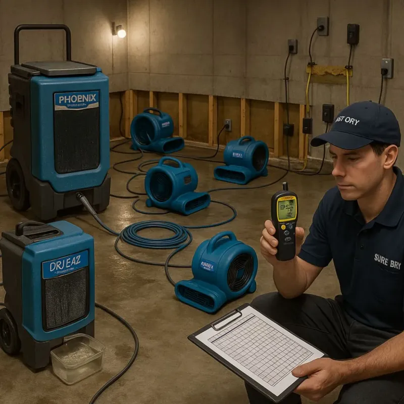 Structural Drying and Dehumidification process in Donora, PA
